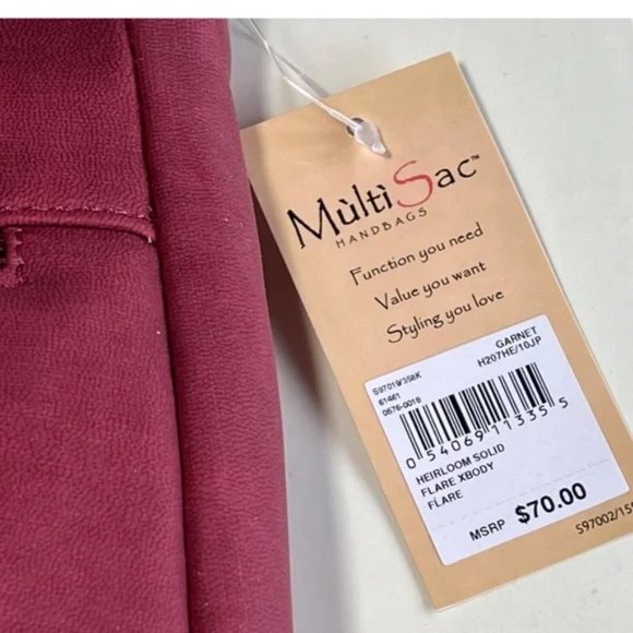 MultiSac Flare Large Crossbody Bag | 13.25 In | Polyester & Faux Leather | NWT - Picture 9 of 11